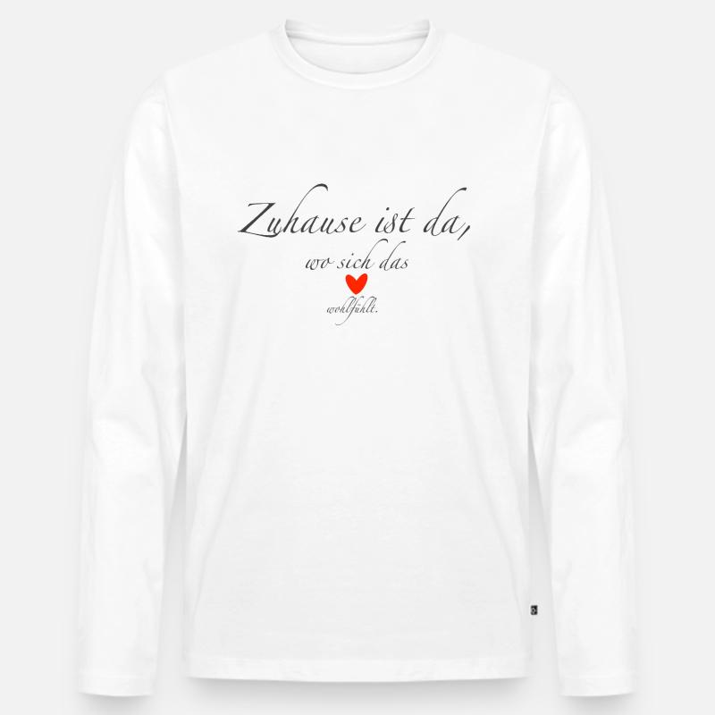 Zuhause - Männer Premium Bio Langarmshirt - Weiß