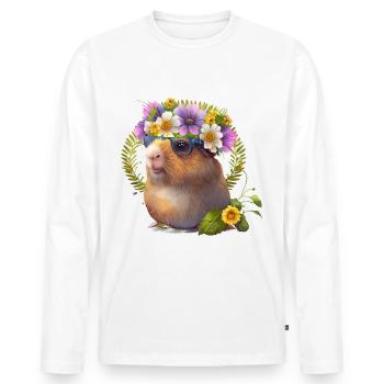 Niedliches Meerschweinchen - Männer Premium Bio Langarmshirt - Weiß - Vorne - Nico (187cm)