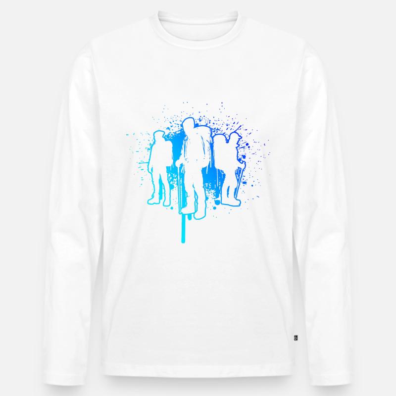 Boulder Kletterer Klettern Climbing Bouldering - Männer Premium Bio Langarmshirt - Weiß