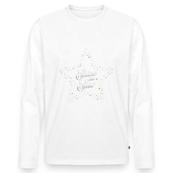 shine like a star / Stern, bling bling - Männer Premium Bio Langarmshirt - Weiß - Vorne - Nico (187cm)