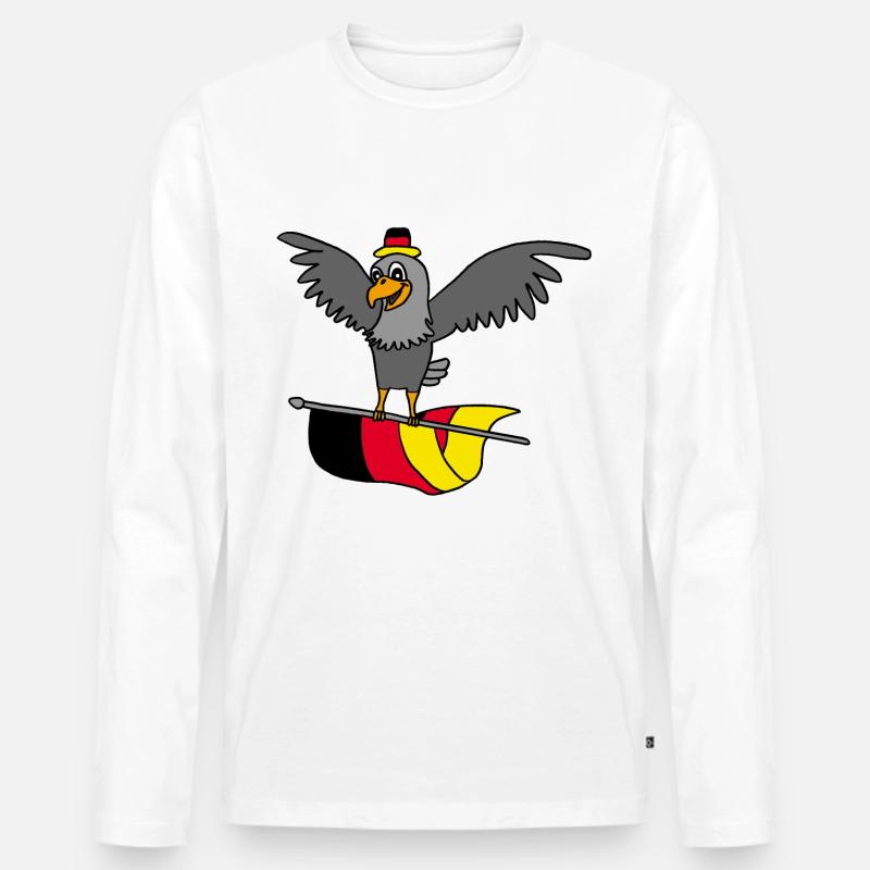 Deutschland Adler - Männer Premium Bio Langarmshirt - Weiß