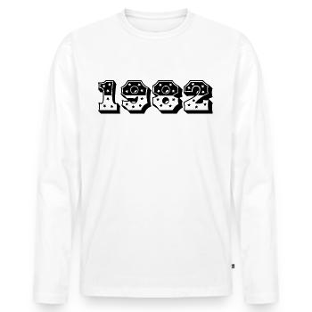 1982 Année de naissance Don - T-shirt manches longues Premium bio Homme - blanc - Devant - Nico (187cm)