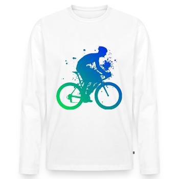 Road Cyclist Road Bike Road Bike Road Cycling - Men's Premium Organic Long Sleeve Shirt - white - Front - Nico (187cm)