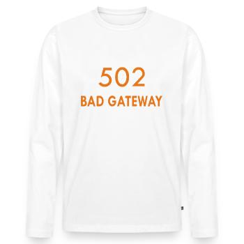 Erreur 502 Code d’état HTTP de passerelle incorrecte - T-shirt manches longues Premium bio Homme - blanc - Devant - Nico (187cm)