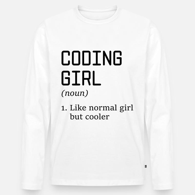 Coding Girl Definition Noun Software Developer Pro Männer Premium Bio Langarmshirt