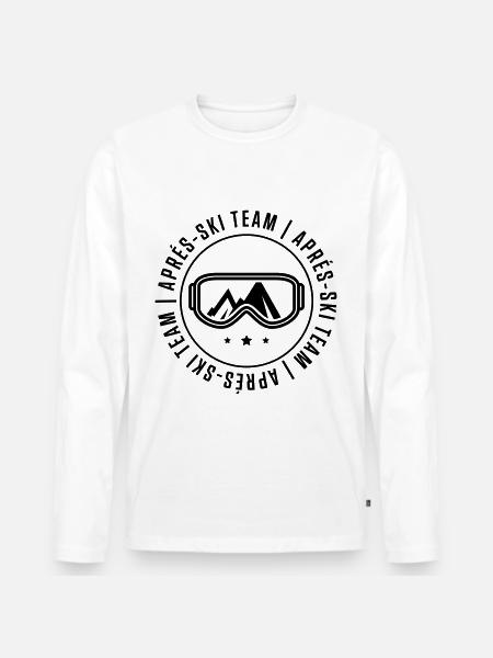apres ski team - Männer Premium Bio Langarmshirt - Weiß