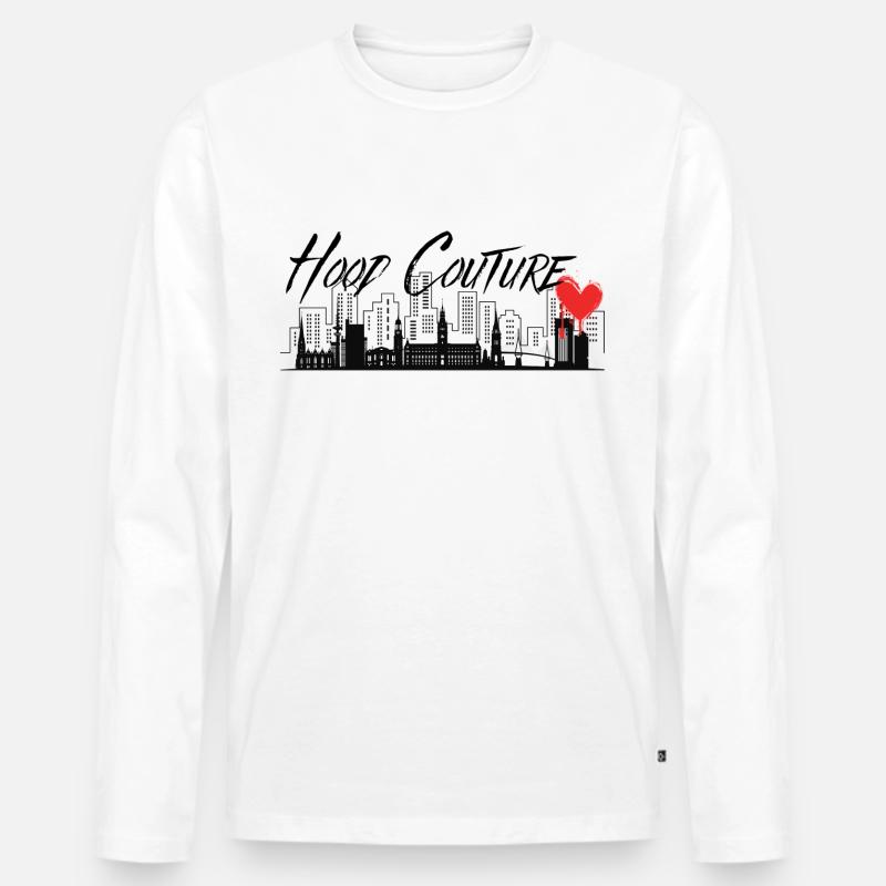 Hood Couture <3 - Männer Premium Bio Langarmshirt - Weiß