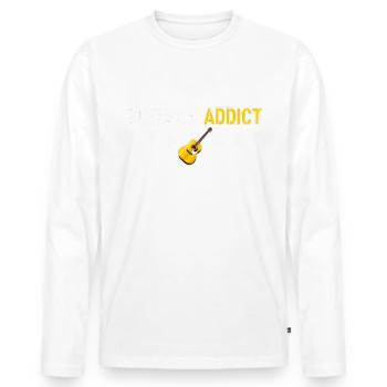 Guitar addict - Men's Premium Organic Long Sleeve Shirt - white - Front - Nico (187cm)