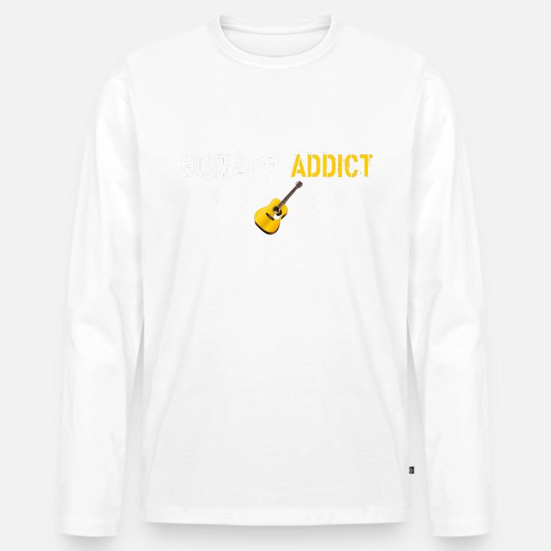 Guitar addict - Men's Premium Organic Long Sleeve Shirt - white