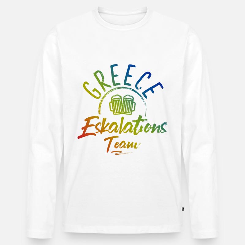 Greece Eskalation - Männer Premium Bio Langarmshirt - Weiß