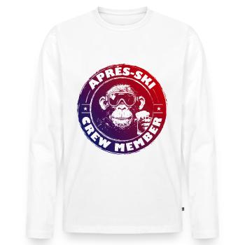 Affe Apres Ski Team Spruch Bunt - Männer Premium Bio Langarmshirt - Weiß - Vorne - Nico (187cm)