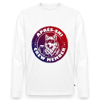 Wolf Apres Ski Team Spruch Bunt - Männer Premium Bio Langarmshirt - Weiß - Vorne - Nico (187cm)