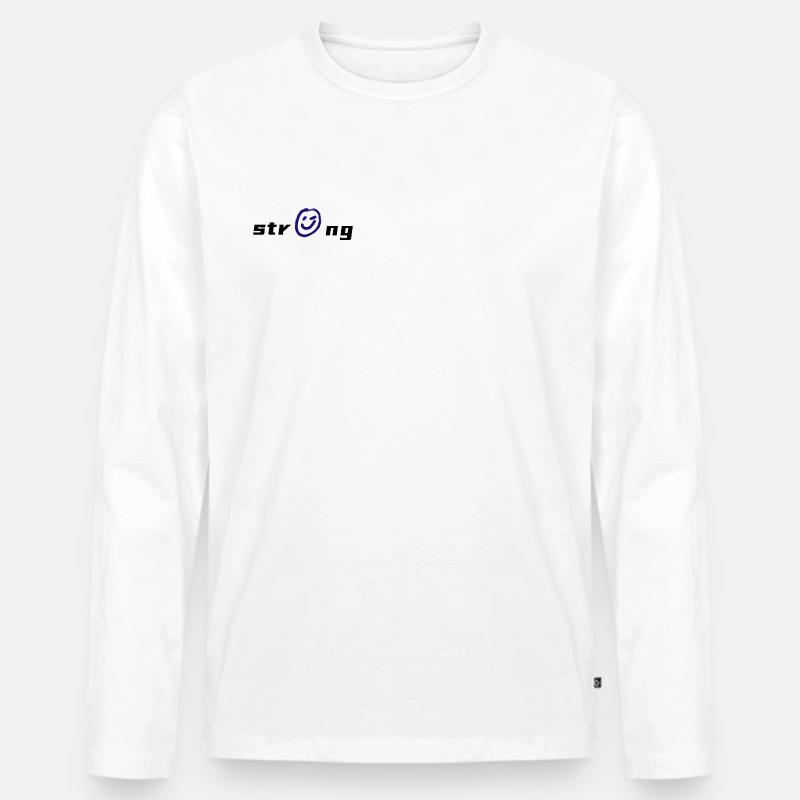 Lebendige -Grafik auf Textil - Männer Premium Bio Langarmshirt - Weiß