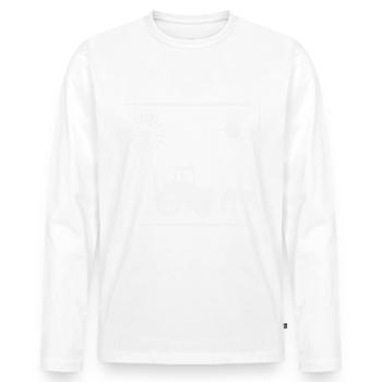 Pferd Windmühle Ranch Outback Urlaub Ferien - Männer Premium Bio Langarmshirt - Weiß - Vorne - Nico (187cm)