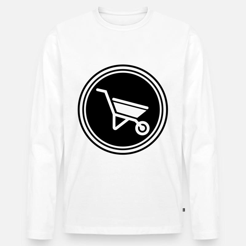 Schubkarre Symbol - Männer Premium Bio Langarmshirt - Weiß