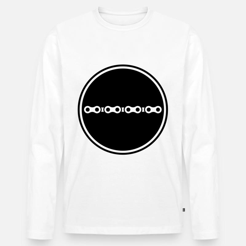 Fahrrad Kette - Männer Premium Bio Langarmshirt - Weiß
