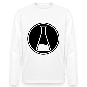 Test tube icon - Men's Premium Organic Long Sleeve Shirt - white - Front - Nico (187cm)