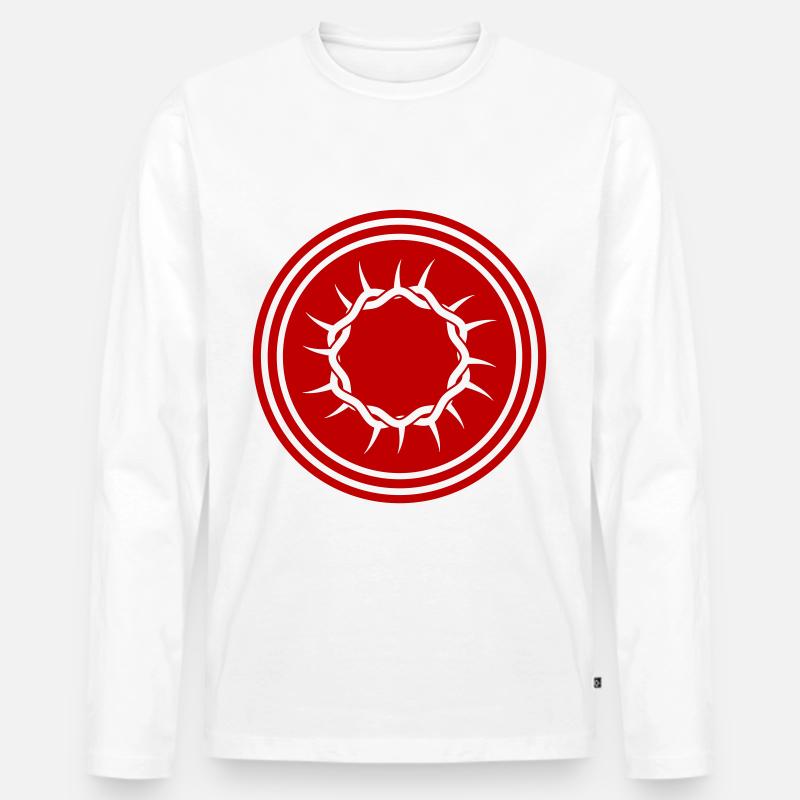 Dornenkrone Jesus icon - Männer Premium Bio Langarmshirt - Weiß