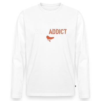 bike addict - Men's Premium Organic Long Sleeve Shirt - white - Front - Nico (187cm)