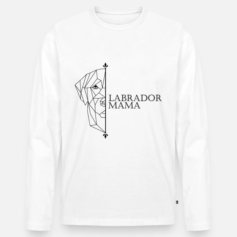 Labrador Mama Polygon - Männer Premium Bio Langarmshirt - Weiß