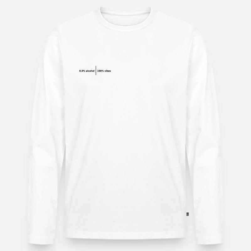 0,0 % Alkohol | 100% Vibes - Männer Premium Bio Langarmshirt - Weiß