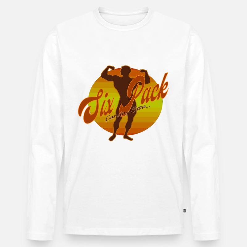 Six Pack Coming Soon 25 - Männer Premium Bio Langarmshirt - Weiß