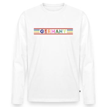 Germany - T-shirt manches longues Premium bio Homme - blanc - Devant - Nico (187cm)