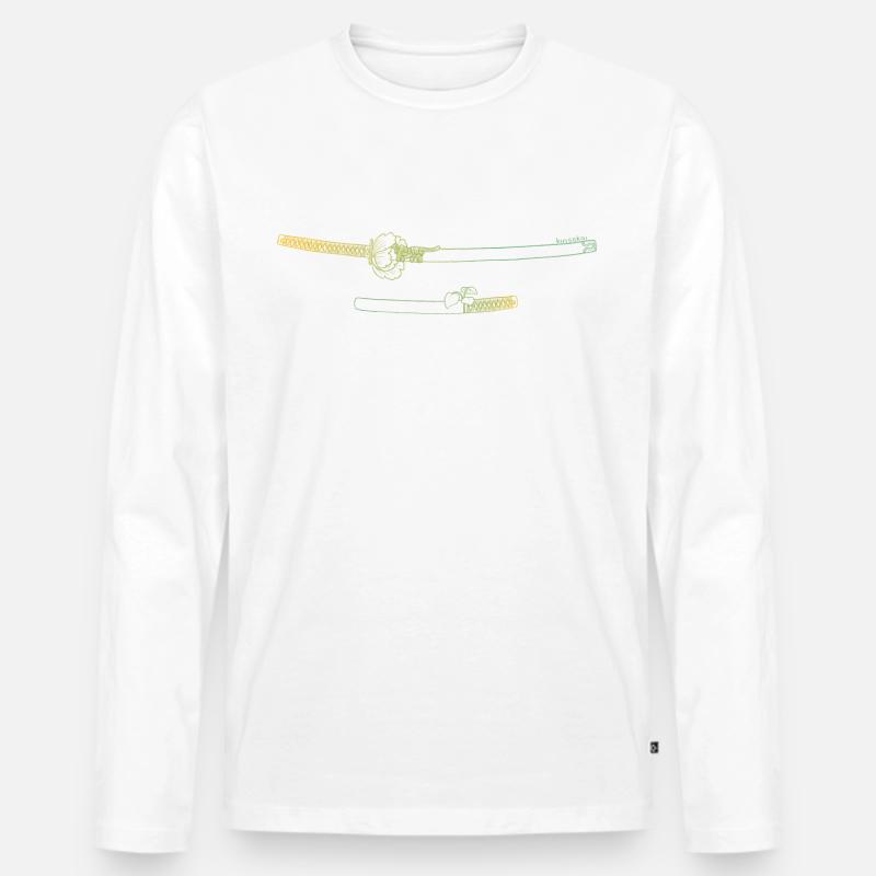 Duo - Männer Premium Bio Langarmshirt - Weiß