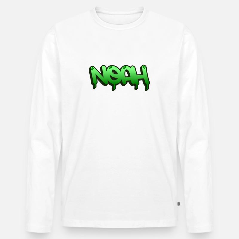 Graffiti Name Noah - Männer Premium Bio Langarmshirt - Weiß