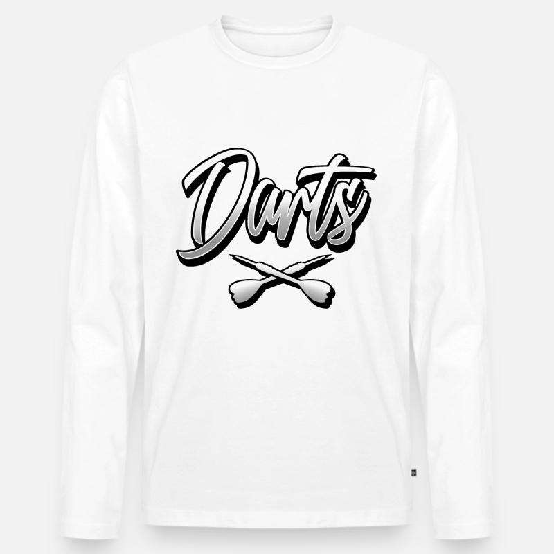 Darts - Männer Premium Bio Langarmshirt - Weiß