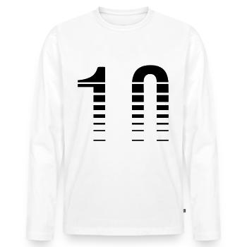 Numéro dix - T-shirt manches longues Premium bio Homme - blanc - Devant - Nico (187cm)