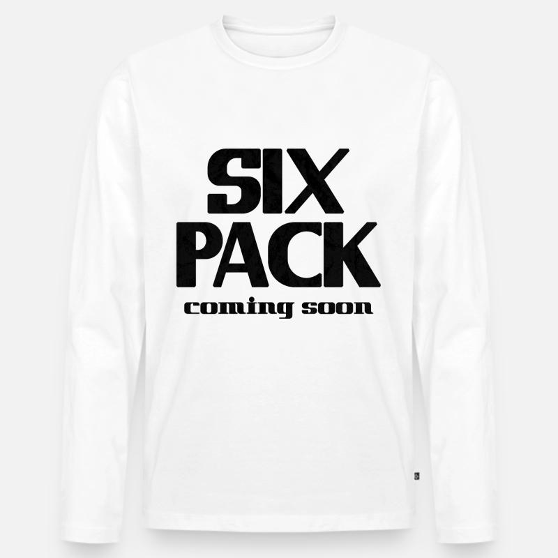 Six Pack Coming Soon 18 - Männer Premium Bio Langarmshirt - Weiß