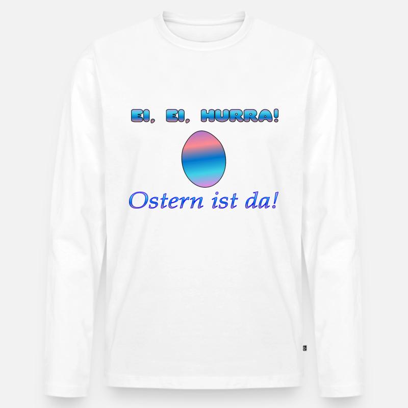 Osterei - Männer Premium Bio Langarmshirt - Weiß