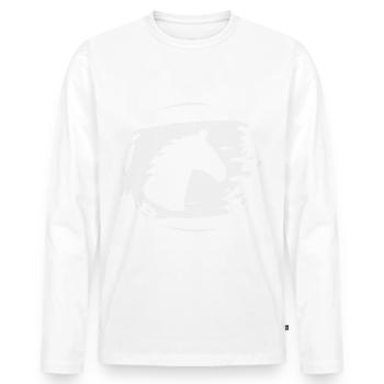 Cheval Étalon Ross Mare Sport équestre - T-shirt manches longues Premium bio Homme - blanc - Devant - Nico (187cm)