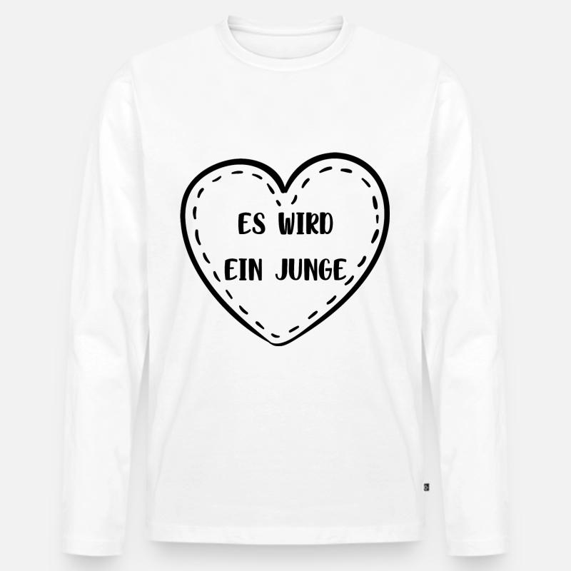 Es wird ein Junge! - Männer Premium Bio Langarmshirt - Weiß