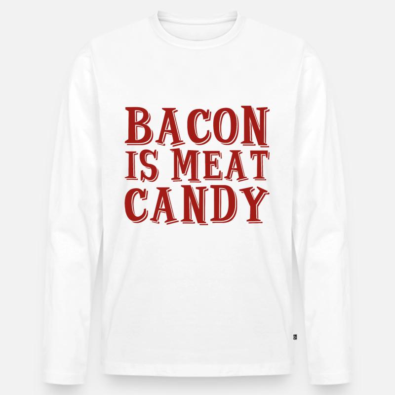 Bacon Is Meat Candy 2 - Männer Premium Bio Langarmshirt - Weiß