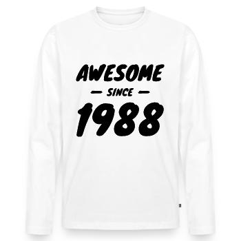 1988 vintage Awesome Since 1988 gift idea - Men's Premium Organic Long Sleeve Shirt - white - Front - Nico (187cm)