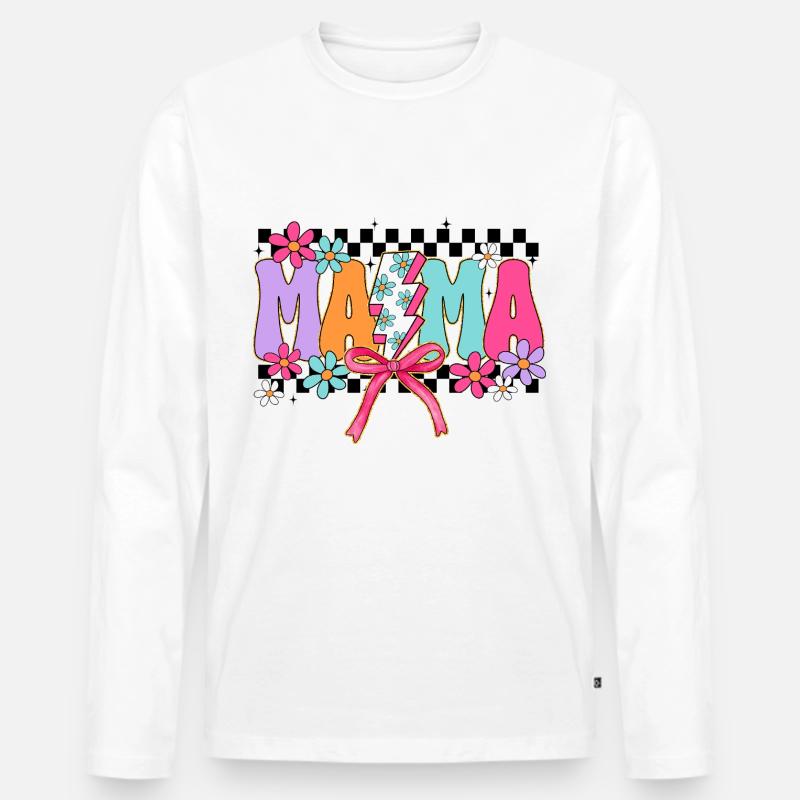 Mama - Männer Premium Bio Langarmshirt - Weiß