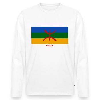 Amazigh Mon Origine Maroc Algeria Rif Souss Kabyle - Men's Premium Organic Long Sleeve Shirt - white - Front - Nico (187cm)
