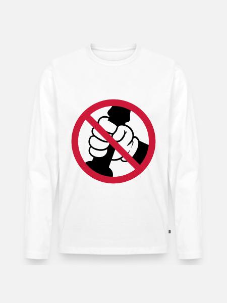 branler affiche interdit - T-shirt manches longues Premium bio Homme - blanc