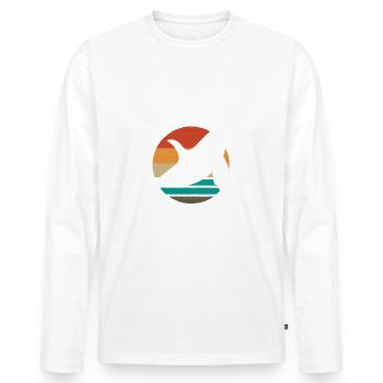 Chicago - Men's Premium Organic Long Sleeve Shirt - white - Front - Nico (187cm)