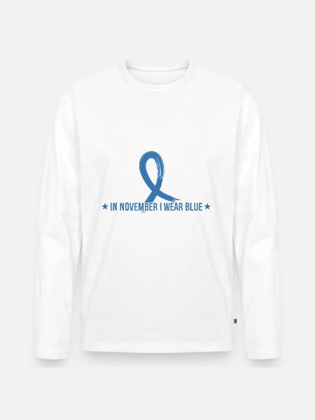 In November I wear blue - Men's Premium Organic Long Sleeve Shirt - 