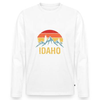 Idaho - Männer Premium Bio Langarmshirt - Weiß - Vorne - Nico (187cm)