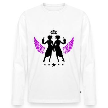 Drunk Silhouette Celebrating Party Girl - Men's Premium Organic Long Sleeve Shirt - white - Front - Nico (187cm)