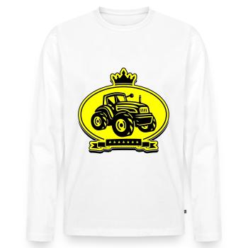 Tracteur Farmer Silhouette Trekker - T-shirt manches longues Premium bio Homme - blanc - Devant - Nico (187cm)