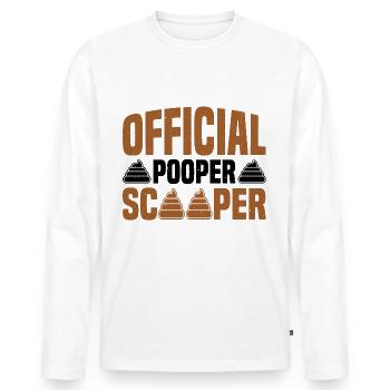 Official Pooper Scooper 60 - Männer Premium Bio Langarmshirt - Weiß - Vorne - Nico (187cm)