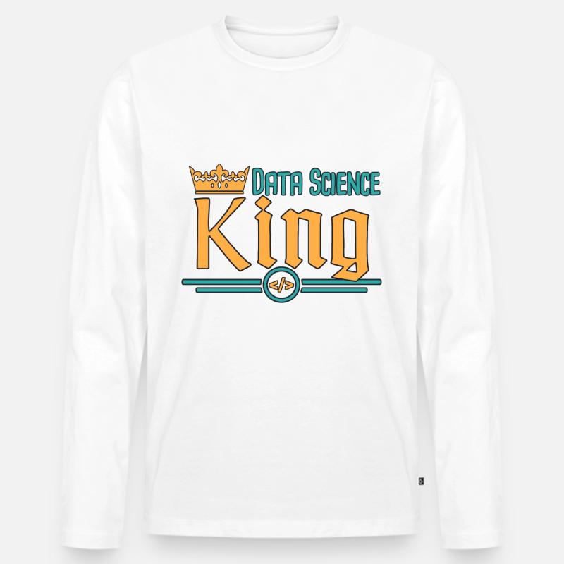Data Science King - Männer Premium Bio Langarmshirt - Weiß