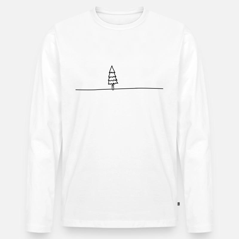 Tanne - Männer Premium Bio Langarmshirt - Weiß