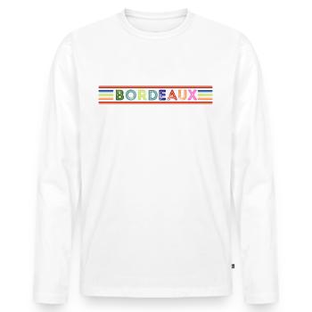 Bordeaux - Men's Premium Organic Long Sleeve Shirt - white - Front - Nico (187cm)