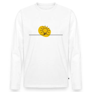 Light bulb as a symbol of a good idea - Men's Premium Organic Long Sleeve Shirt - white - Front - Nico (187cm)